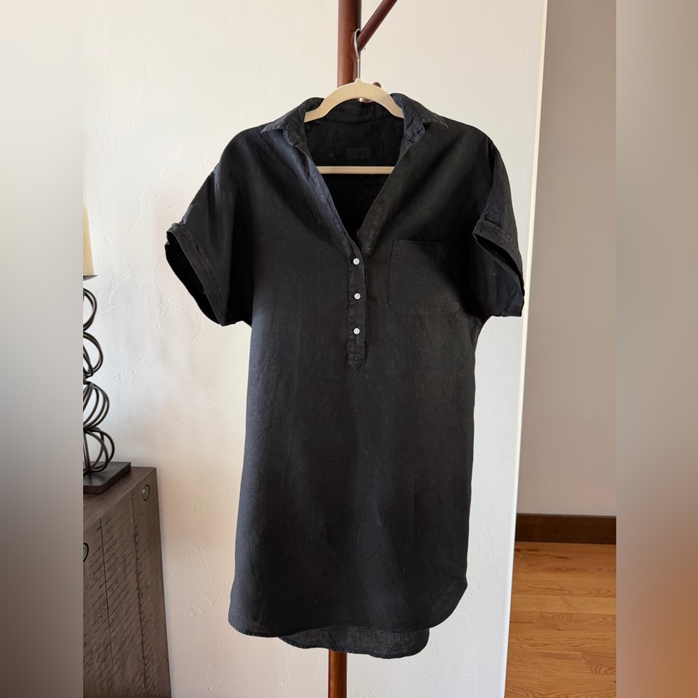 Frank & Eileen Grayson The Artist Short Sleeve Linen Dress in Black Size 1 (XS) - Picture 10 of 11